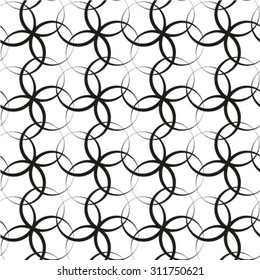 Abstract geometric seamless pattern. Black and white style pattern.