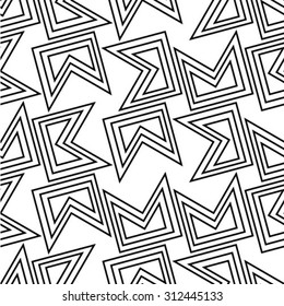 Abstract geometric seamless pattern. Black and white style pattern. lines.