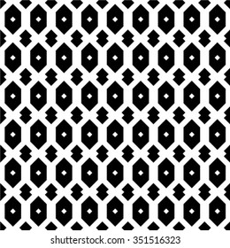 Abstract geometric seamless pattern. Black and white style pattern with circle.