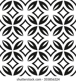 Abstract geometric seamless pattern. Black and white style pattern.