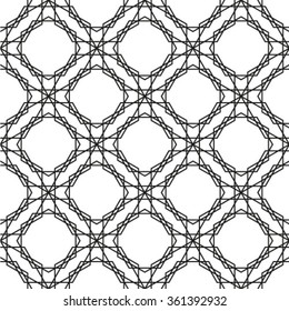 Abstract geometric seamless pattern. Black and white style pattern.