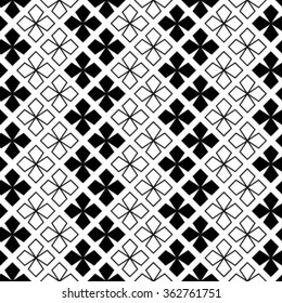 Abstract geometric seamless pattern. Black and white style pattern.