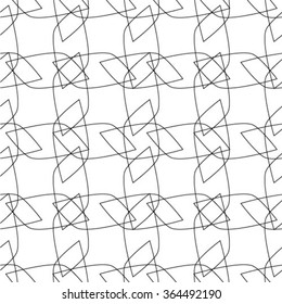 Abstract geometric seamless pattern. Black and white style pattern. Black lines on white background.