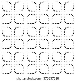 Abstract geometric seamless pattern. Black and white style pattern with dots.