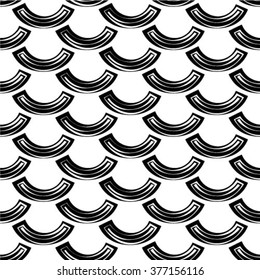 Abstract geometric seamless pattern. Black and white style pattern.