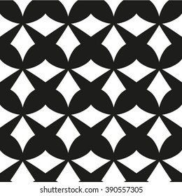 Abstract geometric seamless pattern. Black and white style pattern.