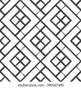 Abstract geometric seamless pattern. Black and white style pattern.
