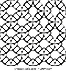 Abstract geometric seamless pattern. Black and white style pattern with circle.