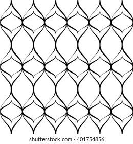 Abstract geometric seamless pattern. Black and white style pattern.