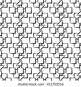 Abstract geometric seamless pattern. Black and white style pattern
