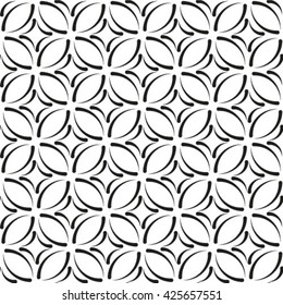 Abstract geometric seamless pattern. Black and white style pattern with circle.