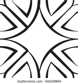 Abstract geometric seamless pattern. Black and white style pattern.