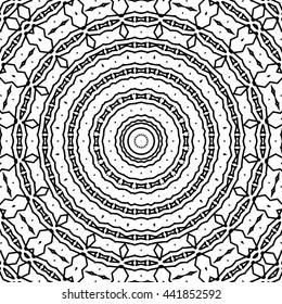 Abstract geometric seamless pattern. Black and white style pattern.