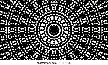 Abstract geometric seamless pattern. Black and white style