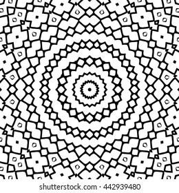 Abstract geometric seamless pattern. Black and white style. Vector illustration.