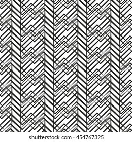 Abstract geometric seamless pattern. Black and white style pattern.