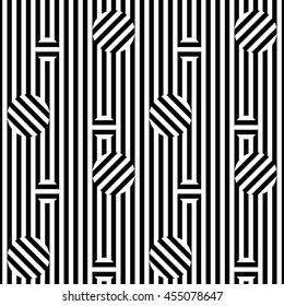 Abstract geometric seamless pattern. Black and white style pattern