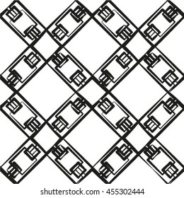 Abstract geometric seamless pattern. Black and white style pattern.