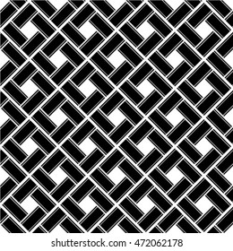 Abstract geometric seamless pattern. Black and white style pattern with rhombus and lines.