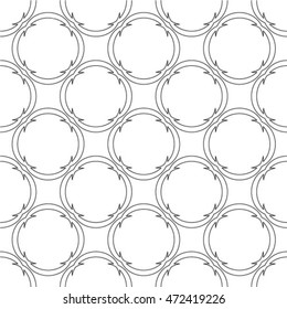 Abstract geometric seamless pattern. Black and white style pattern with circle.