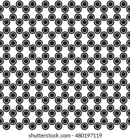 Abstract geometric seamless pattern. Black and white style pattern with circle.