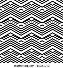 Abstract geometric seamless pattern. Black and white style pattern with rhombus and lines.