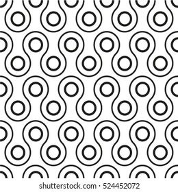 Abstract geometric seamless pattern. Black and white style pattern with circle.