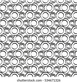 Abstract geometric seamless pattern. Black and white style pattern with circle.