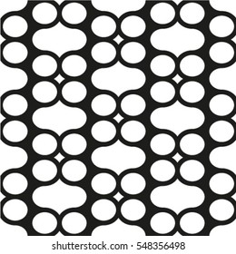 Abstract geometric seamless pattern. Black and white style pattern with circle.