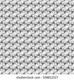 Abstract geometric seamless pattern. Black and white spiral pattern.