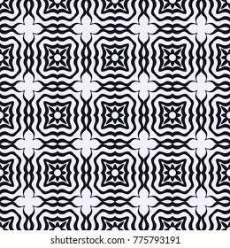 Abstract geometric seamless pattern. Black and white texture. Vector illustration