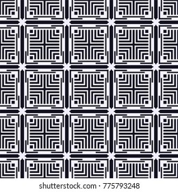 Abstract geometric seamless pattern. Black and white texture. Vector illustration