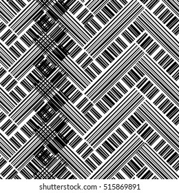 Abstract geometric seamless pattern. Black-white vector background.