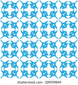 Abstract geometric seamless pattern. Blue  style pattern with circle and line. 
