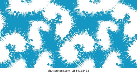 Abstract geometric seamless pattern with a bright blue color background. Vector illustration