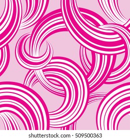 Abstract geometric seamless pattern. Bubble  background. Circles. Wave striped loops. Chaotic flow motion texture. Round shape ornamental wallpaper