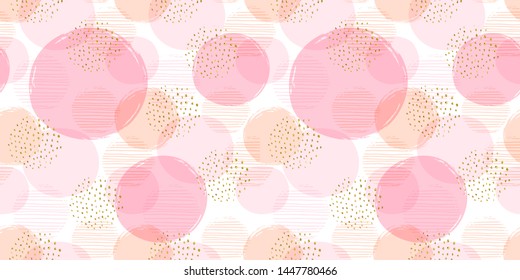 Abstract geometric seamless pattern with circles. Modern abstract design 