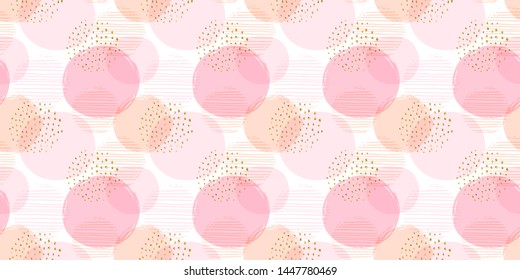 Abstract geometric seamless pattern with circles. Modern abstract design 