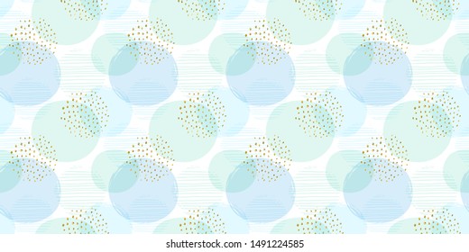 Abstract geometric seamless pattern with circles. Modern abstract design for paper, cover, fabric, interior decor and other users. Ideal for baby boy design.