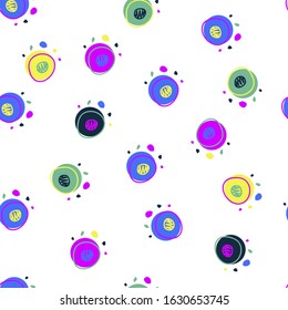 Abstract geometric seamless pattern with circles. Modern abstract design for paper, cover, fabric, interior decor and other users. Flat cartoon vector illustration on white background.    