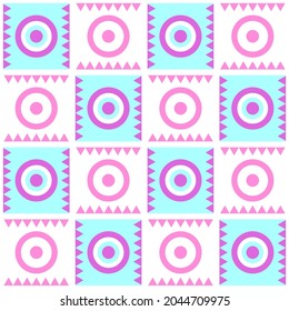 Abstraktes geometrisches nahtloses Muster mit Kreiselementen. Modernes abstraktes Design für Papier, Stoff, Innenausstattung, Verpackung, Stoffdruck, Stoffdruck, Tapeten. Vektorgrafik. 