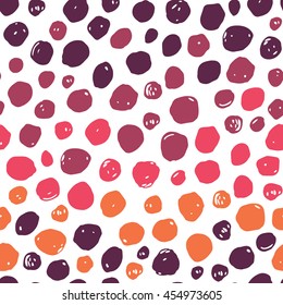 Abstract geometric seamless pattern with circles. Trendy hand drawn textures. Modern abstract design for poster, cover, fabric and other users. Gradient color.