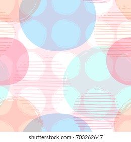 Abstract geometric seamless pattern with circles. Modern abstract design for paper, cover, fabric, interior decor and other users. Ideal for baby design.