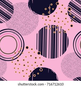 Abstract geometric seamless pattern with circles. Design papers, covers, fabrics, interiors and other surfaces.