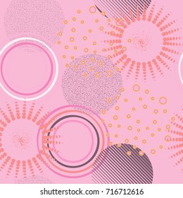 Abstract geometric seamless pattern with circles. Design papers, covers, fabrics, interiors and other surfaces.