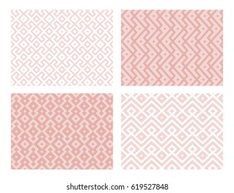 Abstract geometric seamless pattern collection. Sand color. Vector background.
