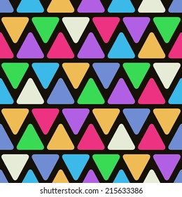 Abstract Geometric Seamless Pattern with Color Triangle Shapes