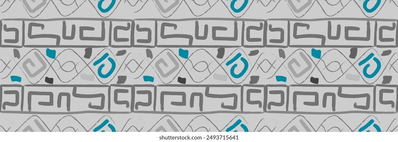 Abstract, Geometric, Seamless Pattern with Color Accents