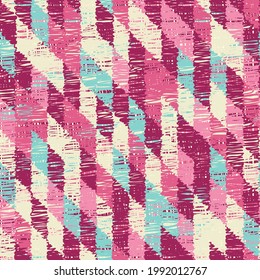 Abstract geometric seamless pattern with colored rectangular segments.
