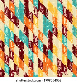 Abstract geometric seamless pattern with colored rectangular segments.